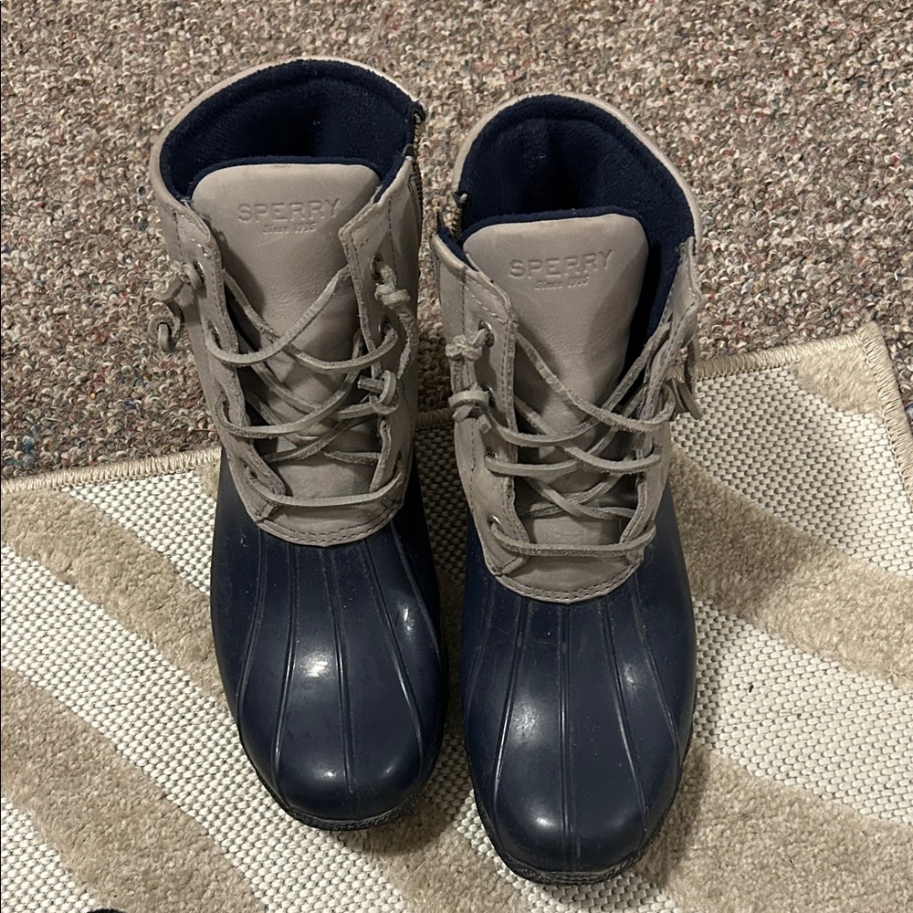 Sperry Navy and Gray Waterproof Boots